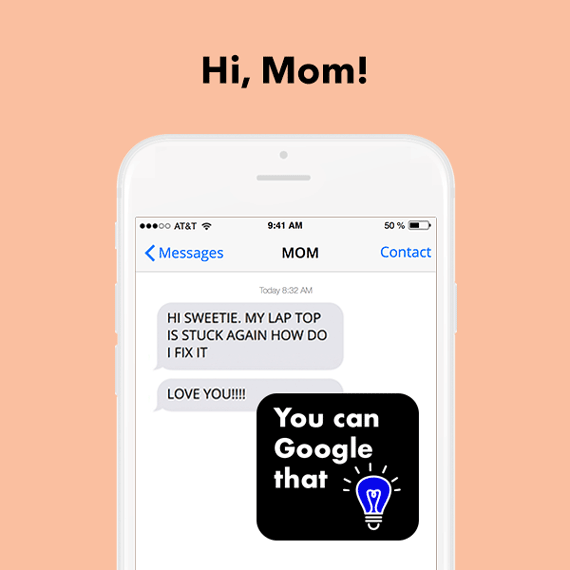 Hi, Mom! iMessage stickers